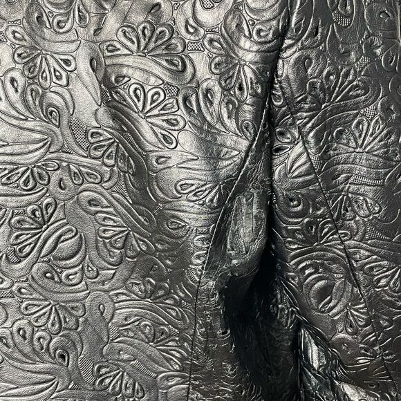 Siena Studio black leather laser cut blazer/jacket 8 - Picture 6 of 9